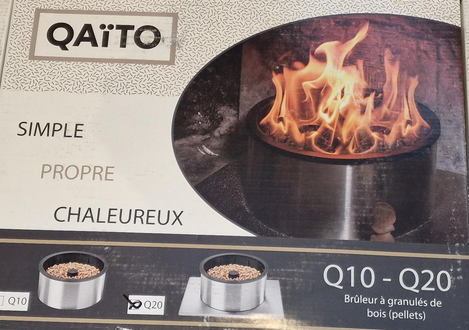 Qaito - Q20 Pelletbrenner für Einsatz und Ofen für Holzscheite