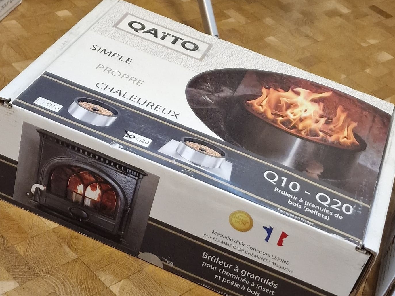 Qaito - Q20 Pelletbrenner für Einsatz und Ofen für Holzscheite