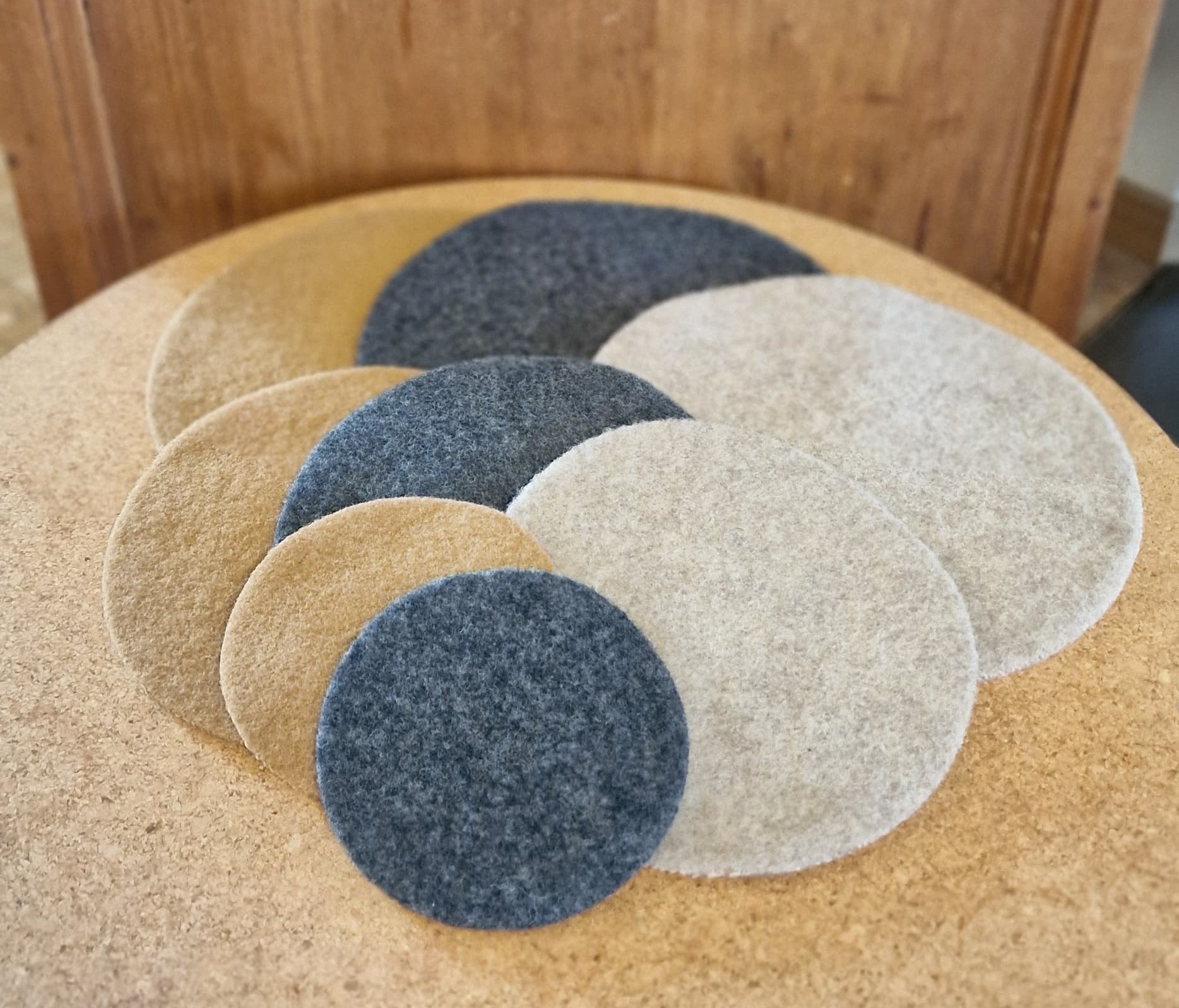 Untersetzer Wolle ⌀25cm natur