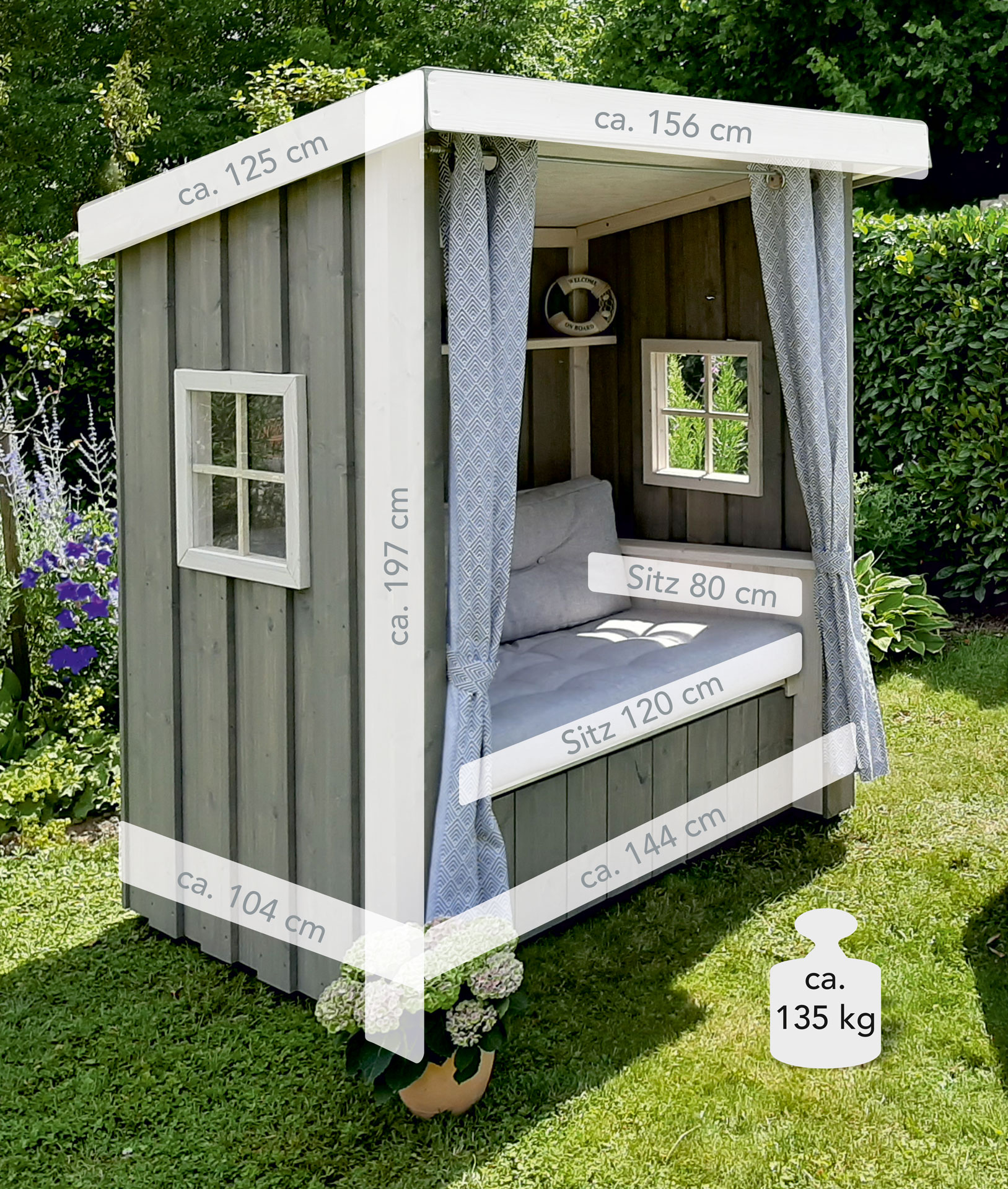 Badischer Strandkorb Skandinavisches Rot (kein Versand - siehe unten)