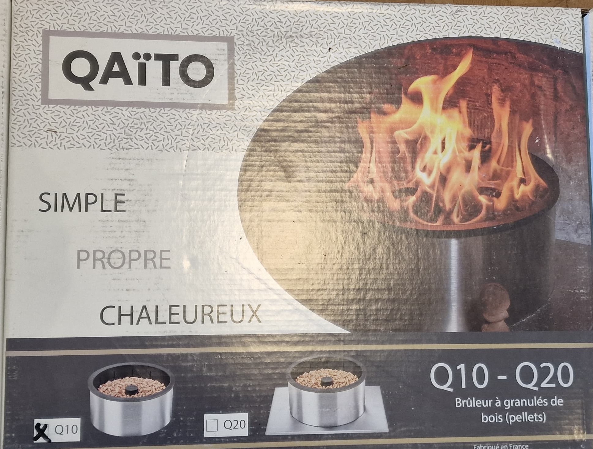 Qaito - Q10 Pelletbrenner für Einsatz und Ofen für Holzscheite von 30 bis 45 cm